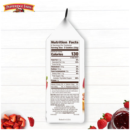 Pepperidge Farm Verona Strawberry Thumbprint Cookies, 6.75 Oz Bag (18 Cookies)