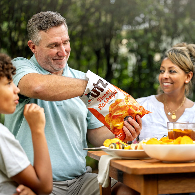 Utz Honey Barbeque Potato Chips, Gluten-Free, Family Size, 7.75 Oz Bag