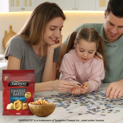 Sargento® Cheese Bakes Aged White Cheddar & Rosemary Crackers, Cheese Crackers, Lunch Snacks, 4.5 Oz