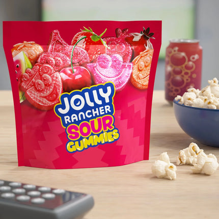 Jolly Rancher Sour Gummies Awesome Reds Assorted Fruit Flavored Candy, Bag 13 Oz
