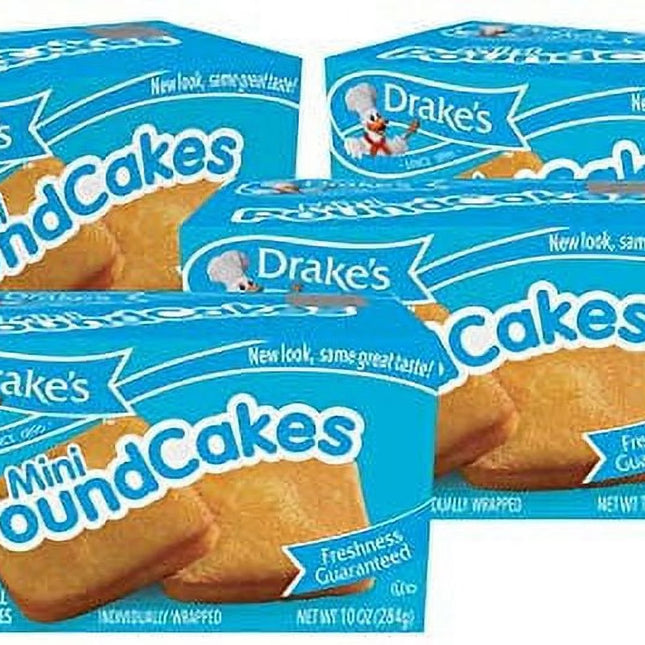 Drake'S Mini Pound Cakes, 1 Box, 6 Individually Wrapped Traditional Cakes