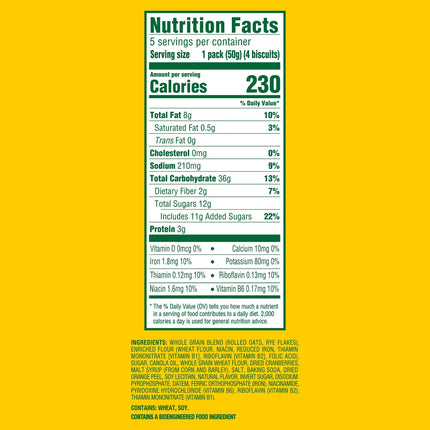 Belvita Breakfast Bars Biscuits, Cranberry Orange, 5 Packs (4 Biscuits per Pack)