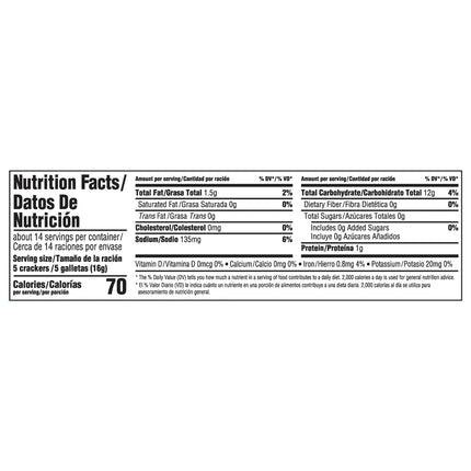 Premium Original Saltine Crackers, Lunch Snacks, 8 Oz