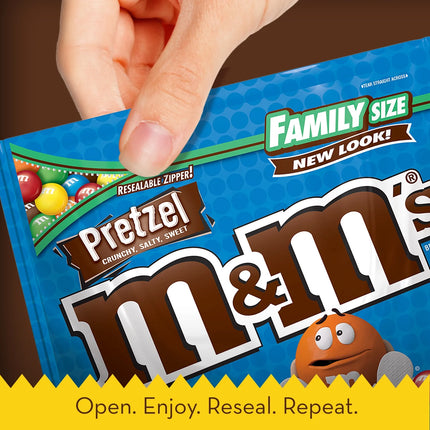 M&M'S Pretzel Milk Chocolate Candy, Family Size - 14.4 Oz Bag