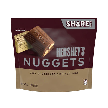 Hershey'S Nuggets Milk Chocolate with Almonds Candy, Share Pack 10.1 Oz