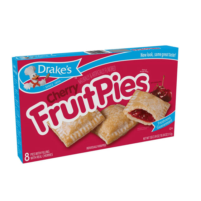 Drake'S Cherry Fruit Pies, 8 Count, 18.04 Oz