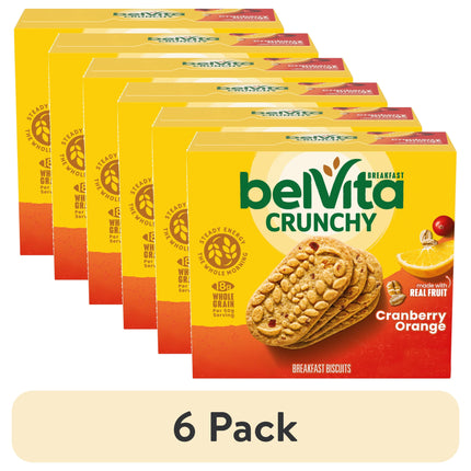 Belvita Breakfast Bars Biscuits, Cranberry Orange, 5 Packs (4 Biscuits per Pack)