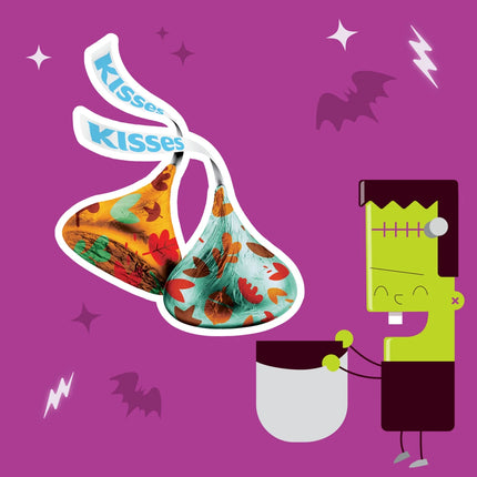 HERSHEY'S KISSES Milk Chocolate, Halloween Candy Bag, 10.08 Oz
