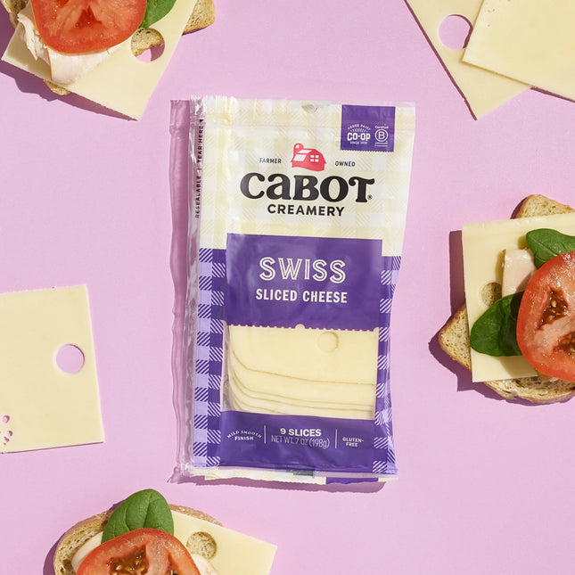 Cabot Creamery Swiss Cheese Slices 7 Oz (Refrigerated)