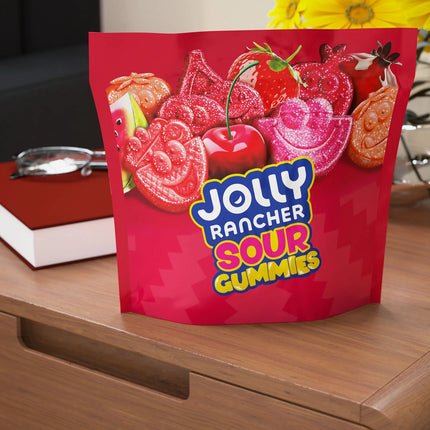 Jolly Rancher Sour Gummies Awesome Reds Assorted Fruit Flavored Candy, Bag 13 Oz