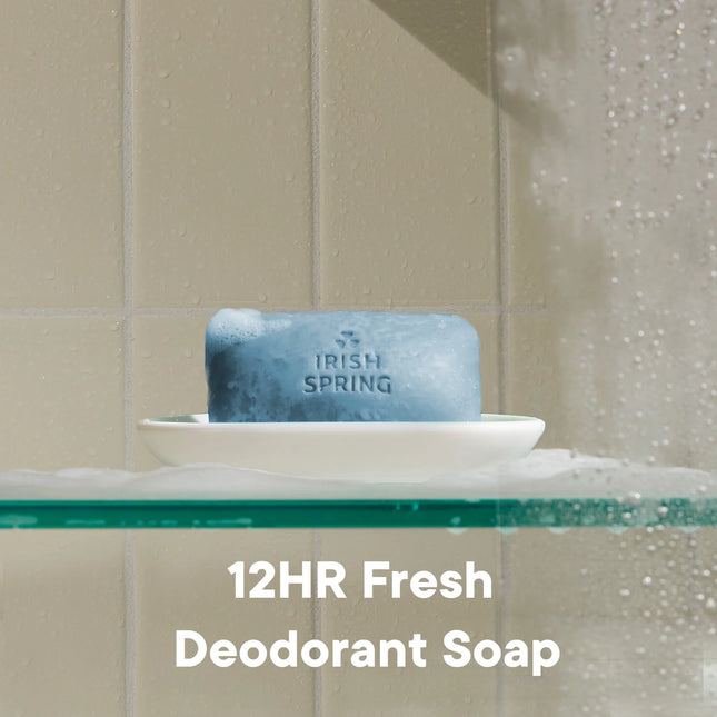 Irish Spring Moisture Blast Deodorant Bar Soap for Men, 3.7 Oz Bar (12 Pack)