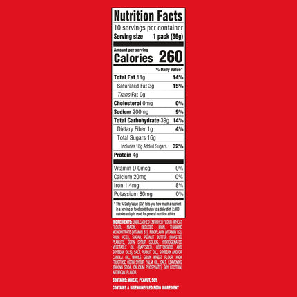 NUTTER BUTTER Peanut Butter Sandwich Cookies, 10 Snack Packs (4 Cookies per Pack)