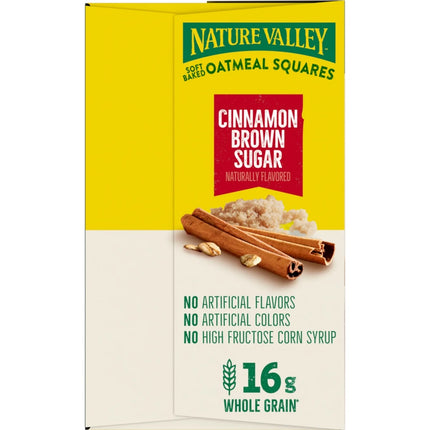 Nature Valley Soft Baked Oatmeal Squares, Cinnamon Brown Sugar, 12 Bars, 14.88 Oz