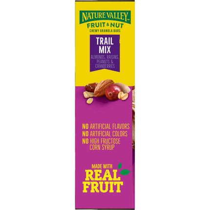 Nature Valley Chewy Fruit and Nut Granola Bars, Trail Mix, 6 Count, 7.4 Oz