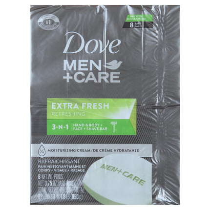 Dove Men+Care Extra Fresh Body and Face Bar, 4 Oz, 8 Bar