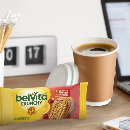 Belvita Breakfast Bars Biscuits, Cranberry Orange, 5 Packs (4 Biscuits per Pack)