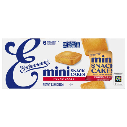 Entenmann'S Butter Pound Cakes, 6 Packs, Mini Pound Cakes, 9.25 Oz Box