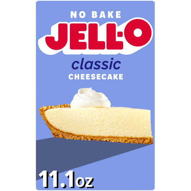 Jell-O No Bake Classic Cheesecake Dessert Kit with Filling Mix and Crust Mix, 11.1 Oz Box