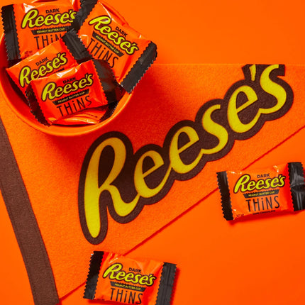 Reese'S Thins Dark Chocolate Peanut Butter Cups Candy, Family Pack 12.03 Oz