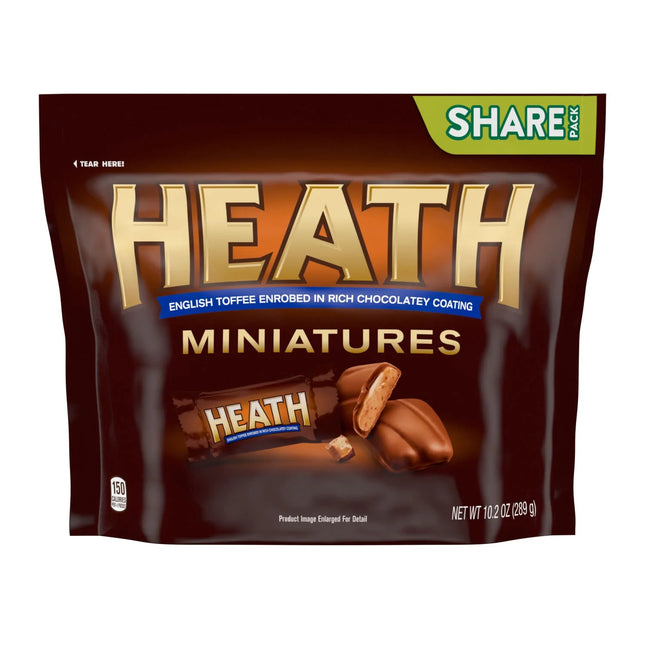 Heath Miniatures Chocolatey English Toffee Candy, Share Pack 10.2 Oz