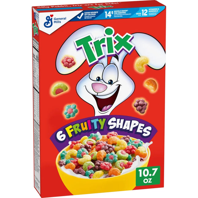 Trix Breakfast Cereal, Fruit Flavored Corn Puffs, 10.7 Oz