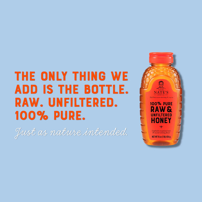 Nature Nate'S Honey: 100% Pure, Raw and Unfiltered Honey - 12 Fl Oz Gluten-Free Honey