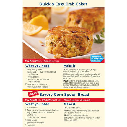 Stove Top Cornbread Stuffing Mix Side Dish, 6 Oz Box