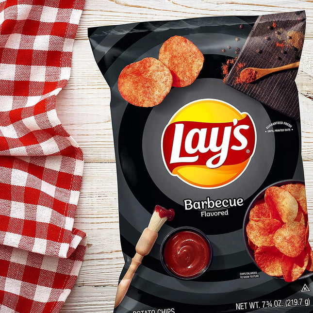 Lay'S Barbecue Flavored Potato Chips 7.75 Ounce Bag