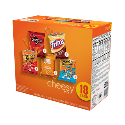Frito-Lay Cheesy Snack Chips Variety Pack, 18 Count Multipack Box