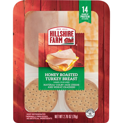 Hillshire Farm Snack Pack, Honey Roasted Turkey Breast, Colby Jack Cheese, Wheat Crackers, 2.76 Oz