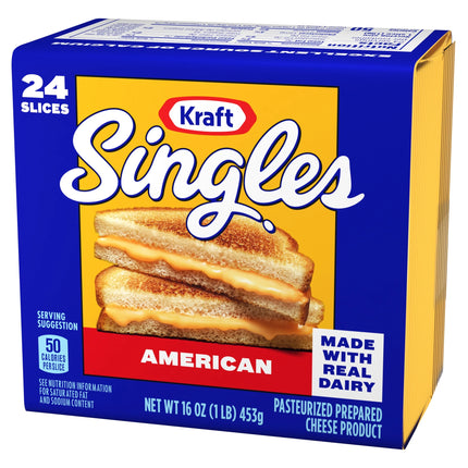 Kraft Singles American Cheese Slices, 24 Ct Pk, Refrigerated