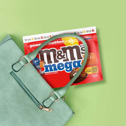 M&M'S Mega Peanut Butter Chocolate Candy, Sharing Size- 8.6 Oz Bag