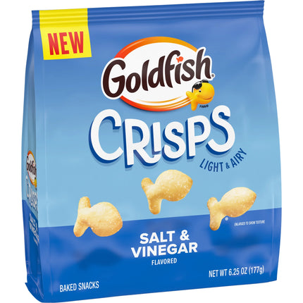 Goldfish Crisps Salt & Vinegar Flavored Baked Chip Crackers, 6.25 Oz Bag