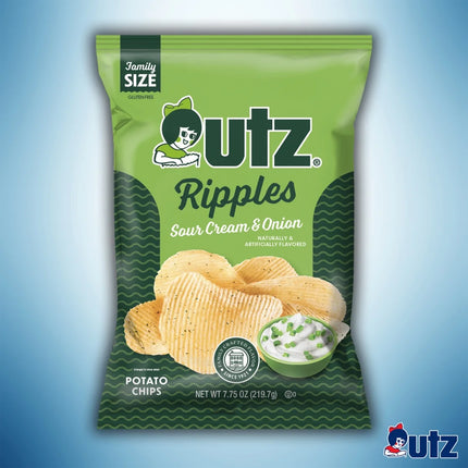 7.75 Oz Utz Ripples Sour Cream & Onion Potato Chips