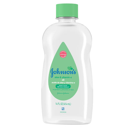 Johnson'S Baby Oil, Mineral Oil with Aloe Vera & Vitamin E, 14 Fl. Oz