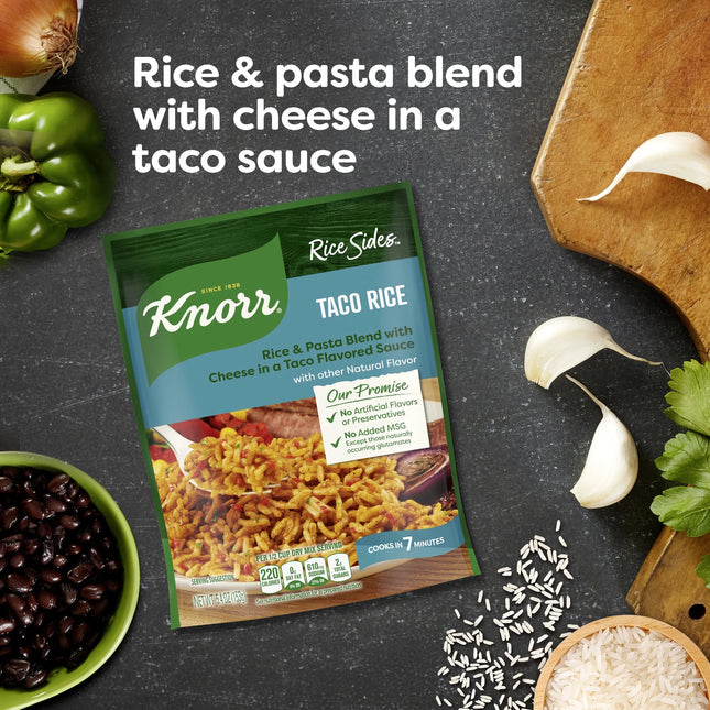 Knorr No Artificial Flavors Creamy Taco Rice Sides Cooks in 7 Minutes, 5.4 Oz Regular Pouch
