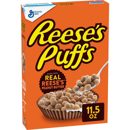 REESE'S PUFFS Breakfast Cereal, Chocolatey Peanut Butter Cereal, 11.5 Oz
