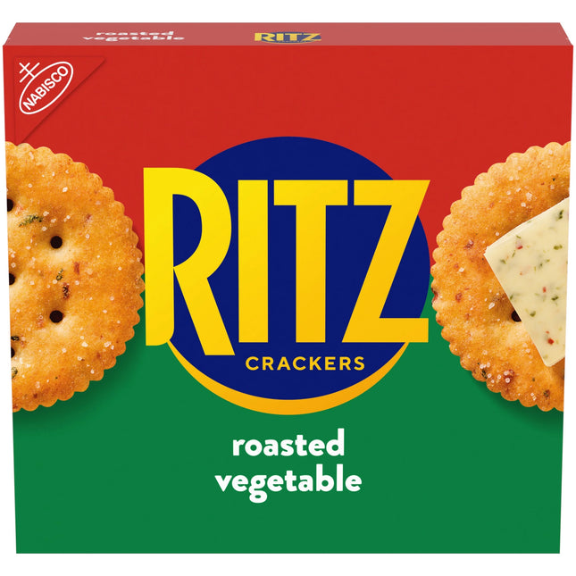 RITZ Roasted Vegetable Crackers, Snacks for Kids and Adults, Lunch Snacks, 13.3 Oz