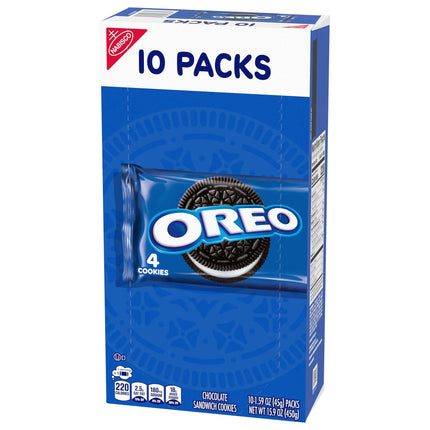 OREO Chocolate Sandwich Cookies, 10 Snack Packs (4 Cookies per Pack)