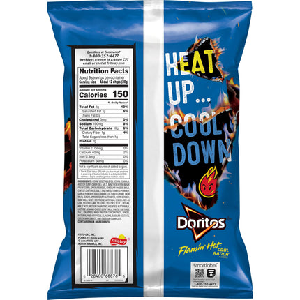 Doritos Flamin' Hot Cool Ranch Flavored Tortilla Chips, 9.25 Oz Bag
