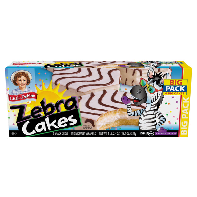 Little Debbie Big Pack Zebra Cakes, 18.4 Oz (6 Count)
