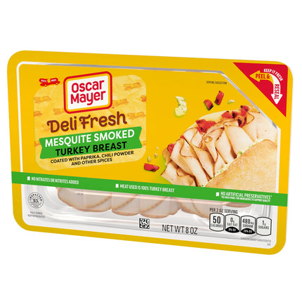 Oscar Mayer Deli Fresh Mesquite Smoked Sliced Turkey Breast Deli Lunch Meat, 8 Oz Package