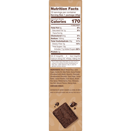 Nature'S Bakery, Double Choc Brownie, Twin Packs, 1.59 Oz, 10 Count