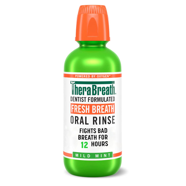 Therabreath Fresh Breath Mouthwash, Mild Mint, Alcohol-Free Mouthwash for Adults, 16 Fl Oz