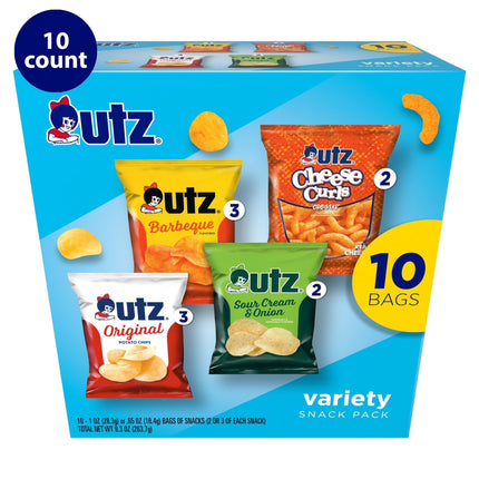 Utz Snack Pack, Variety Pack, Potato Chips, 1 Oz, 10 Count