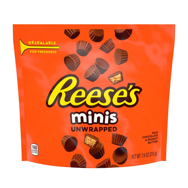 Reese'S Minis Milk Chocolate Unwrapped Peanut Butter Cups Candy, Bag 7.6 Oz