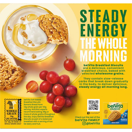 Belvita Soft Baked Breakfast Bars, Banana Bread, 5 Packs (1 Biscuit per Pack)