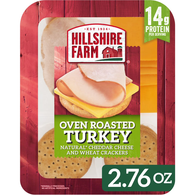 Hillshire Farm Protein Snack Pack, Turkey, Cheddar Cheese, Wheat Crackers, 2.76 Oz