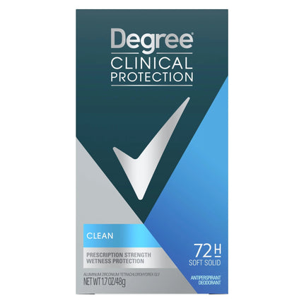Degree Clinical Protection Long Lasting Men'S Antiperspirant Deodorant Stick, Clean, 1.7 Oz