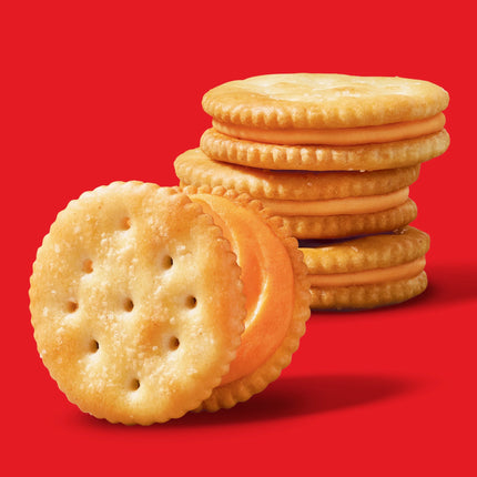RITZ Spicy Cheddar Cheese Sandwich Crackers, Lunch Snacks, 8 Snack Packs (6 Crackers per Pack)